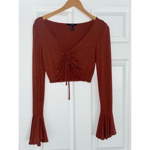 Flared sleeve Crop Top